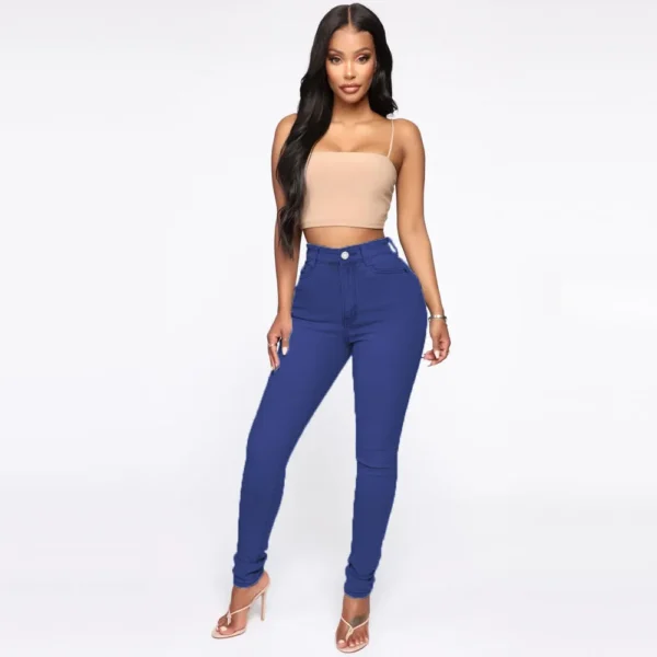 Slimming Jeans Pants For Women High Waist Trousers With Pockets - Image 4