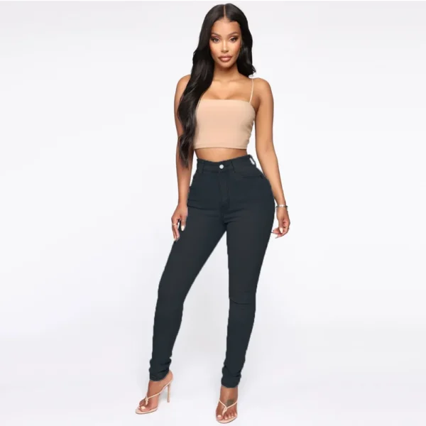 Slimming Jeans Pants For Women High Waist Trousers With Pockets - Image 3